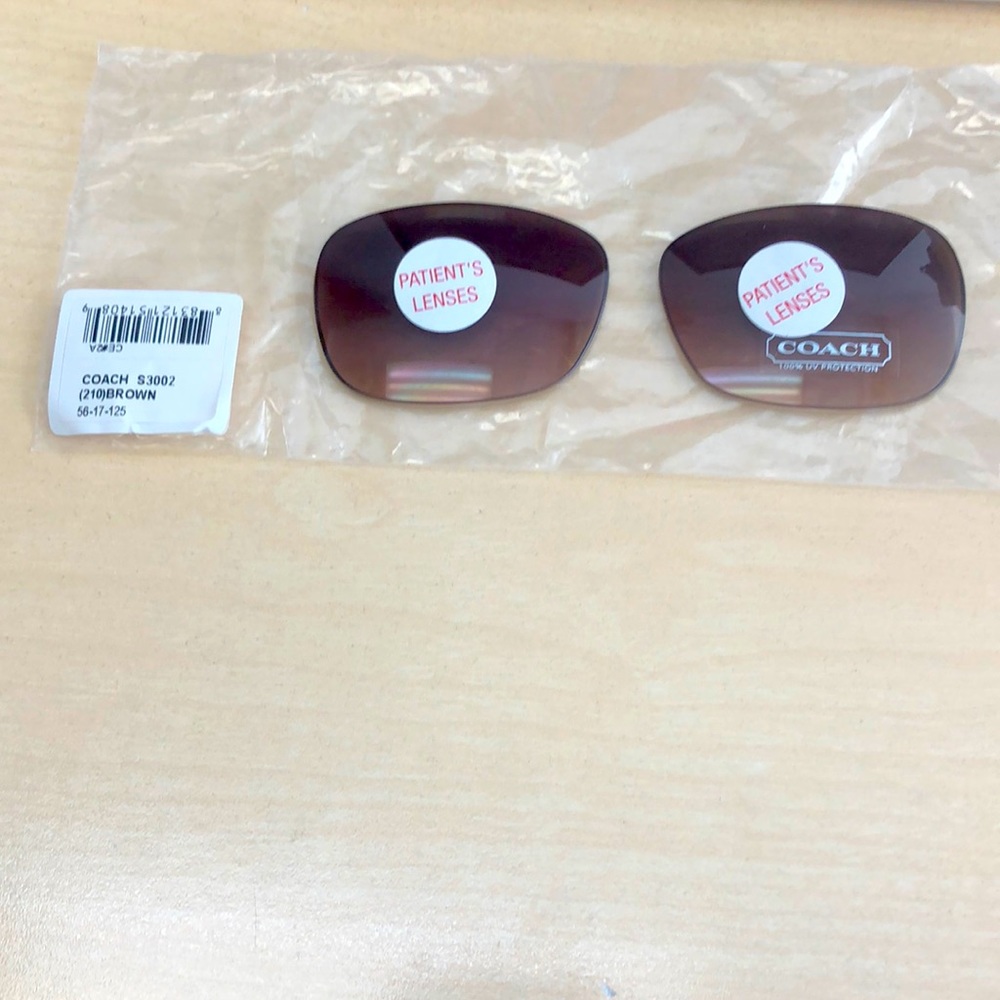 Brand new never used brown coach sunglasses lenses no frames